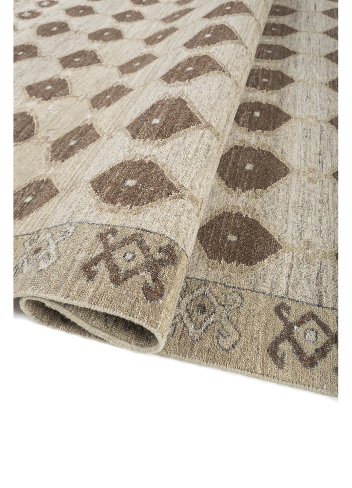 erbe green wool hand knotted Rug - FloorShot
