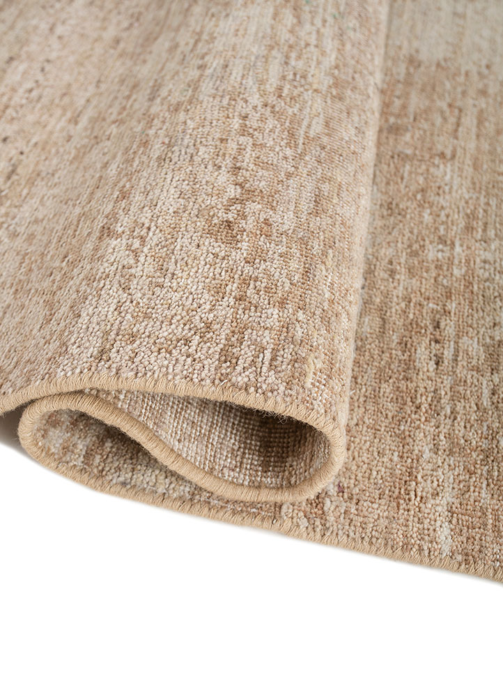 uvenuti beige and brown wool hand knotted Rug - FloorShot