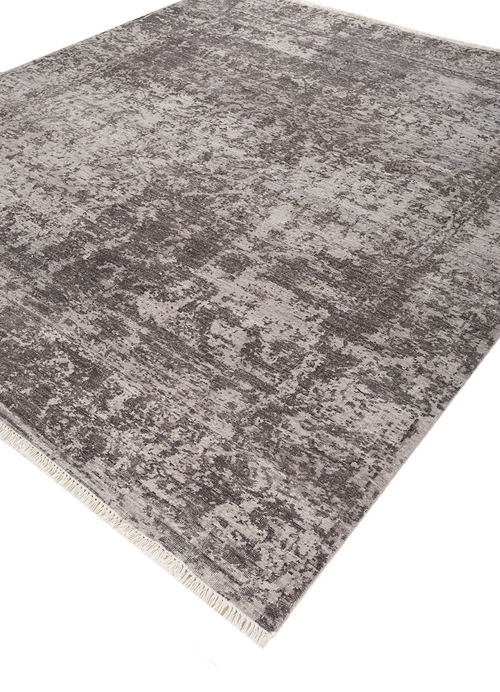 viscaya grey and black afghan wool hand knotted Rug - FloorShot