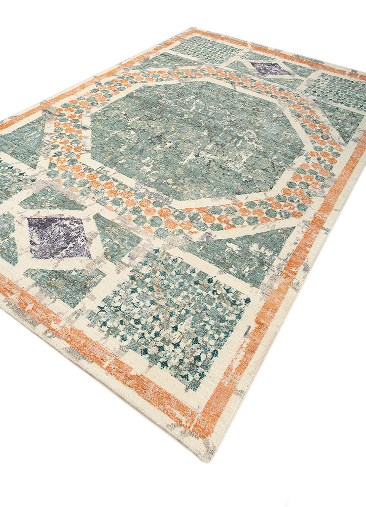 far pavilions ivory wool hand knotted Rug - FloorShot