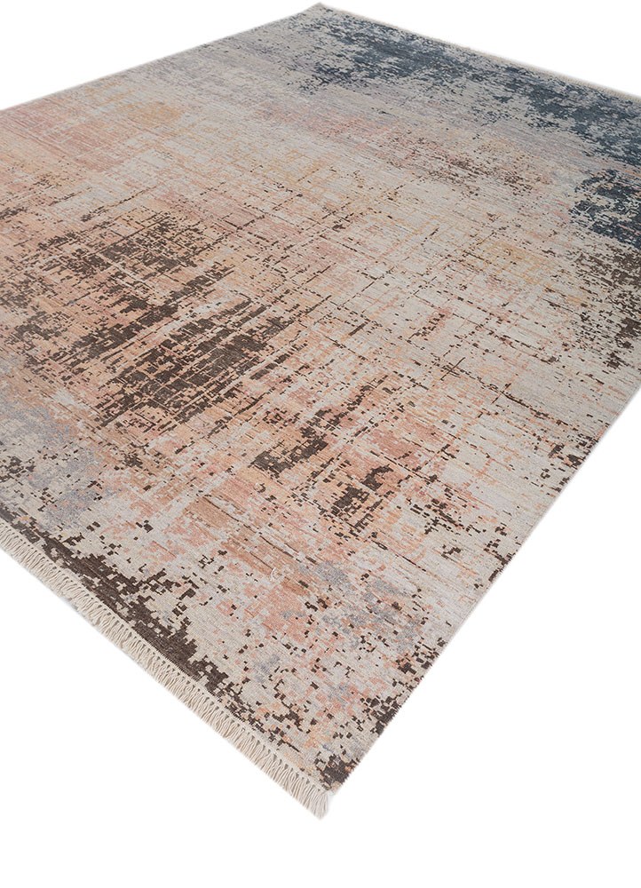 chaos theory by kavi ivory afghan wool hand knotted Rug - FloorShot