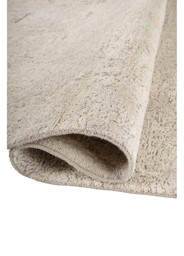 far east grey and black wool and silk hand knotted Rug - FloorShot