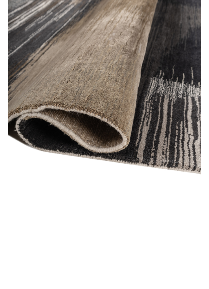 afterglow by kavi ivory wool and silk hand knotted Rug - FloorShot