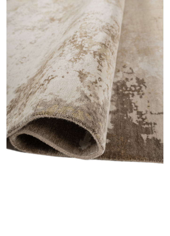 chaos theory by kavi ivory wool and silk hand knotted Rug - FloorShot