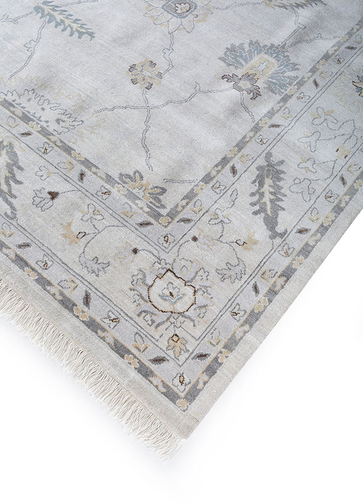 aprezo ivory wool hand knotted Rug - FloorShot