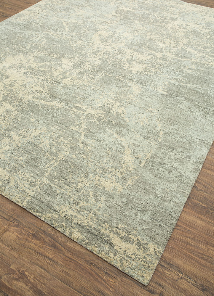 chaos theory by kavi beige and brown wool hand knotted Rug - FloorShot