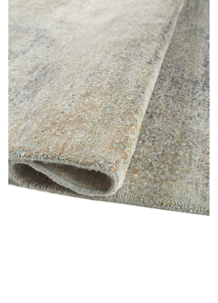 entropy ivory wool and silk hand knotted Rug - FloorShot
