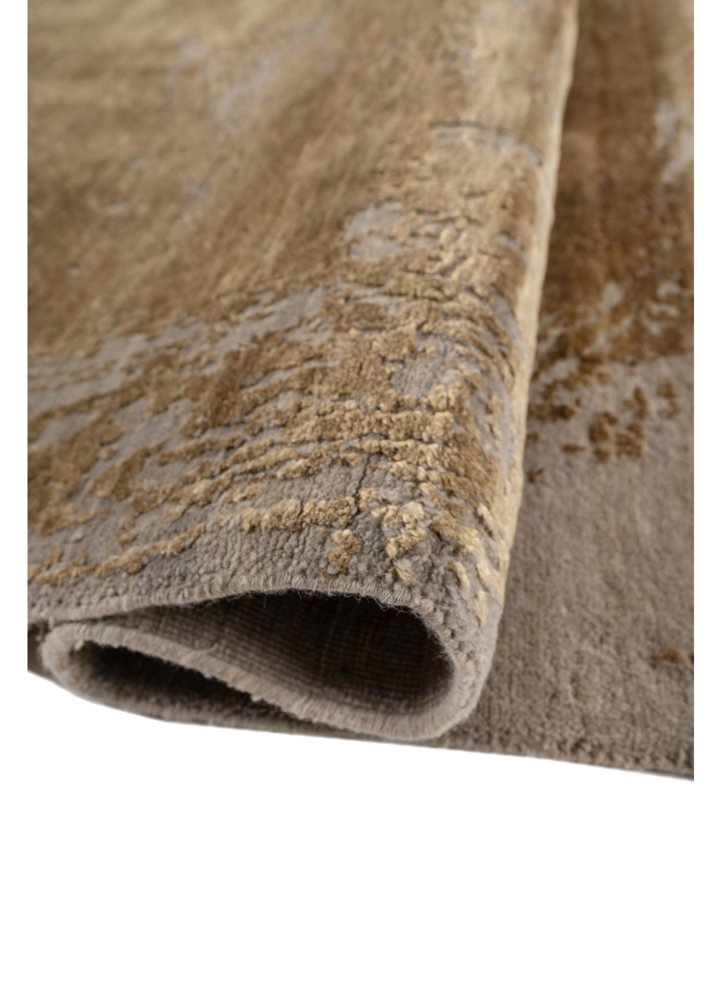 free verse by kavi gold wool and silk hand knotted Rug - FloorShot