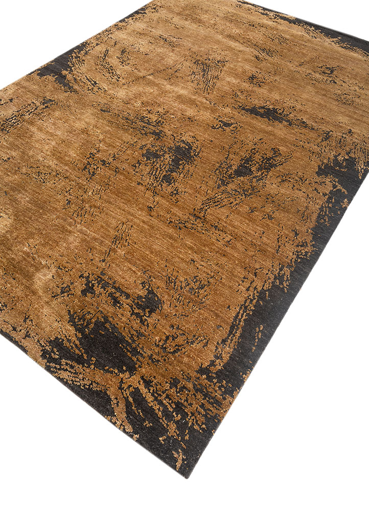 free verse by kavi blue wool and silk hand knotted Rug - FloorShot