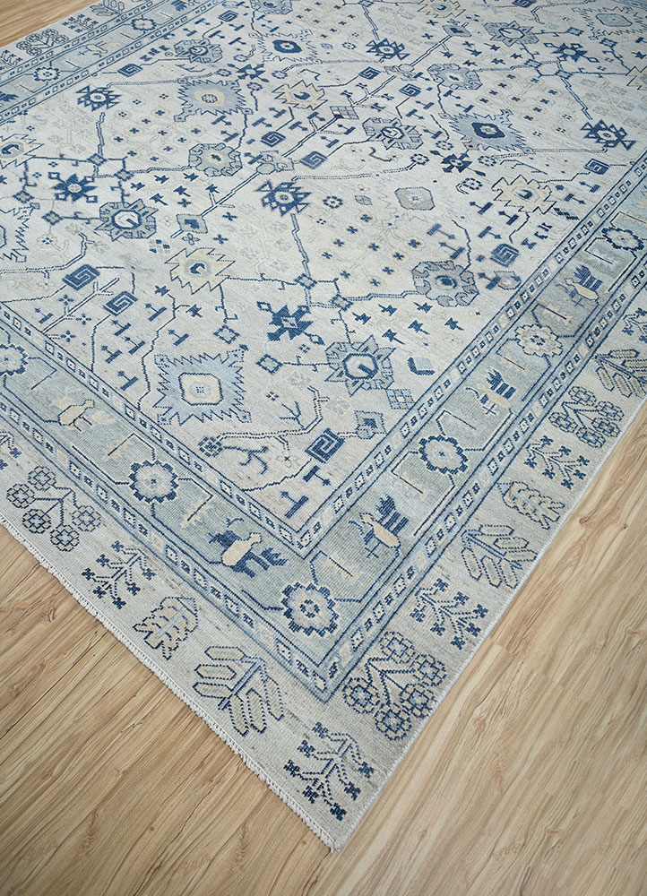 erbe ivory wool hand knotted Rug - FloorShot