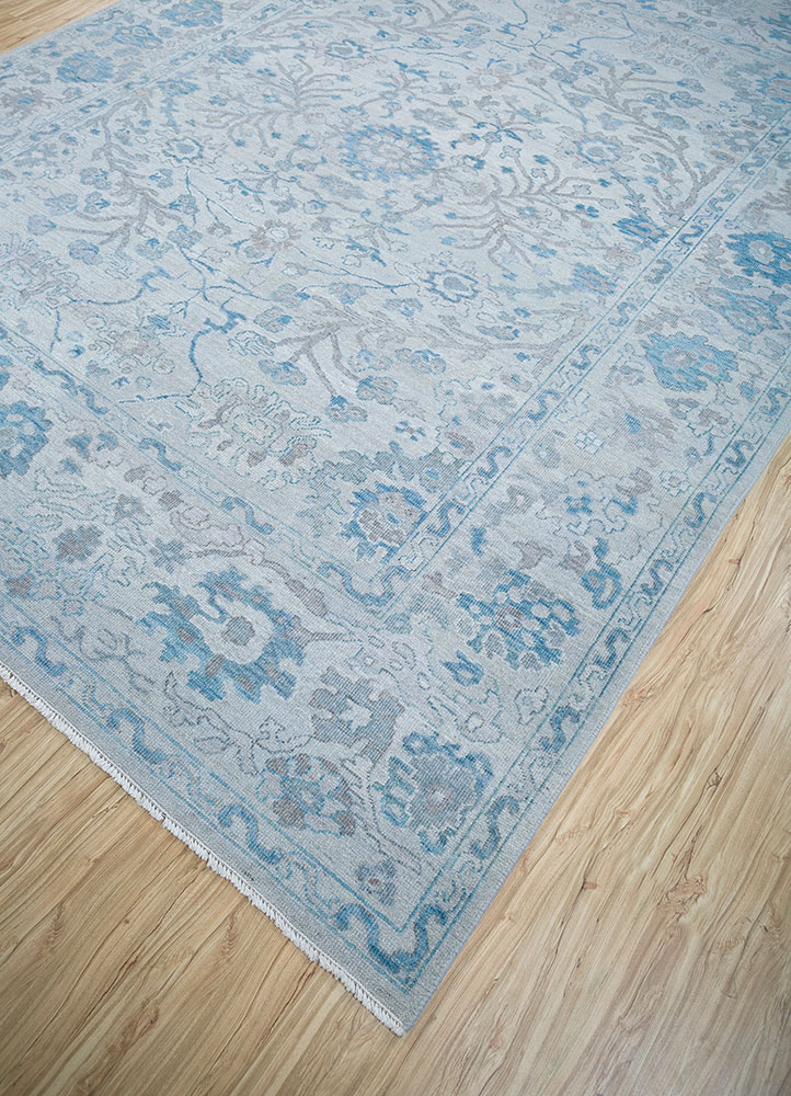 erbe blue wool hand knotted Rug - FloorShot