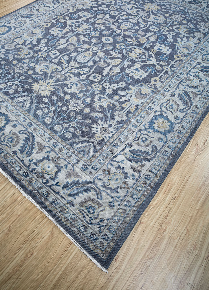 erbe blue wool hand knotted Rug - FloorShot