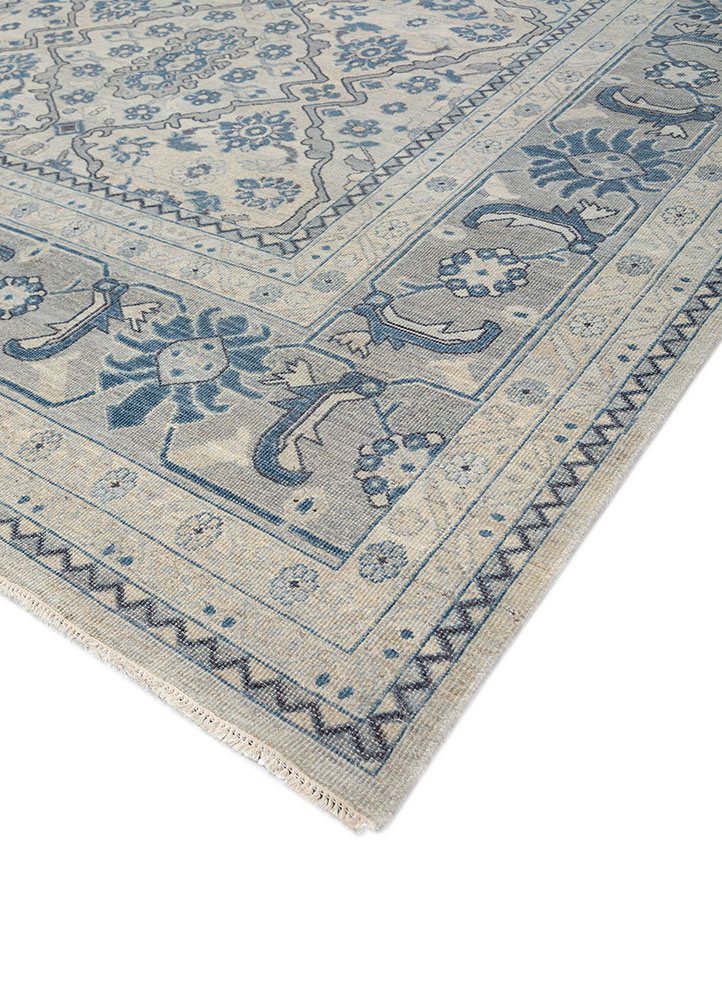 erbe blue wool hand knotted Rug - FloorShot