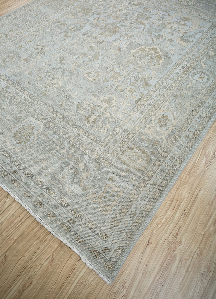 erbe grey and black wool hand knotted Rug - FloorShot
