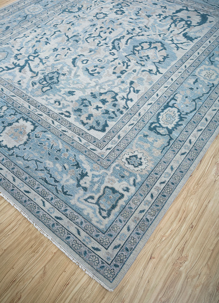 erbe blue wool hand knotted Rug - FloorShot