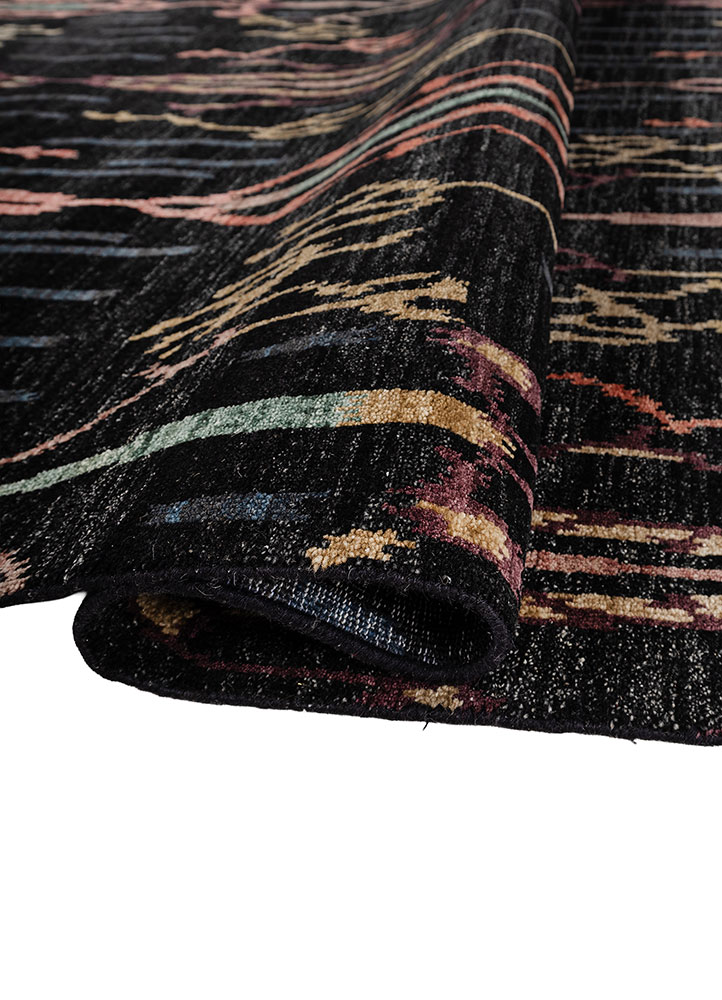 aprezo grey and black wool hand knotted Rug - FloorShot