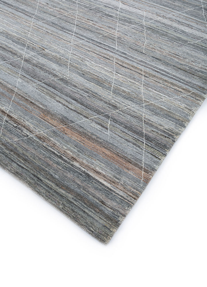 manifest grey and black afghan wool hand knotted Rug - FloorShot