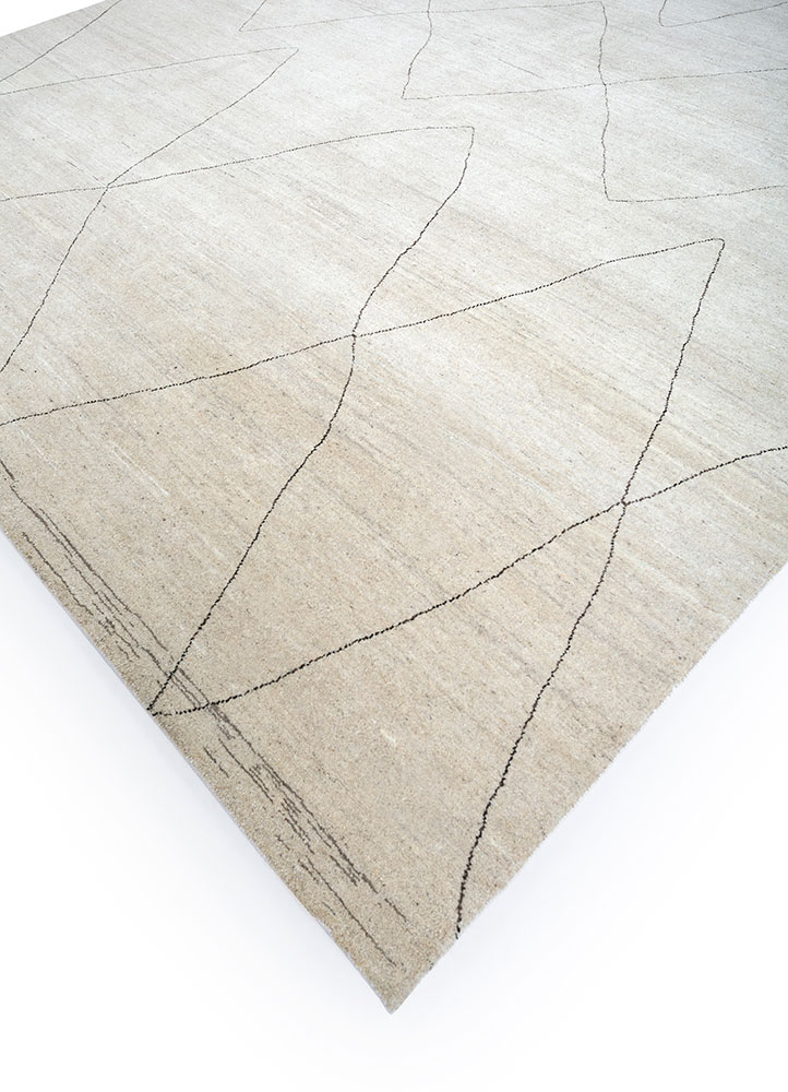 manifest ivory afghan wool hand knotted Rug - FloorShot