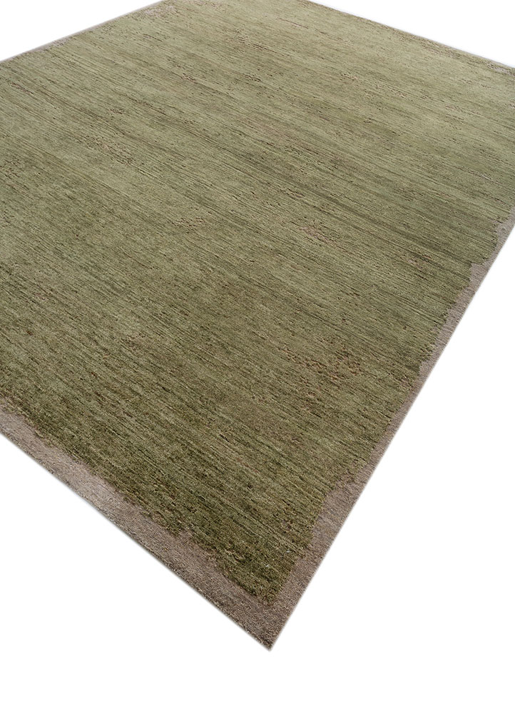entropy green afghan wool hand knotted Rug - FloorShot