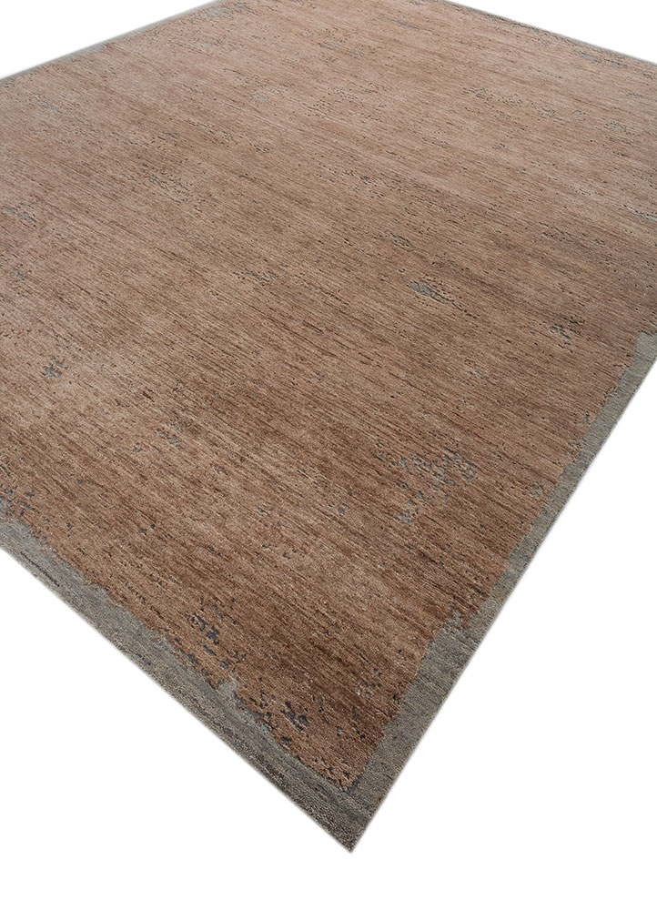 entropy beige and brown afghan wool hand knotted Rug - FloorShot