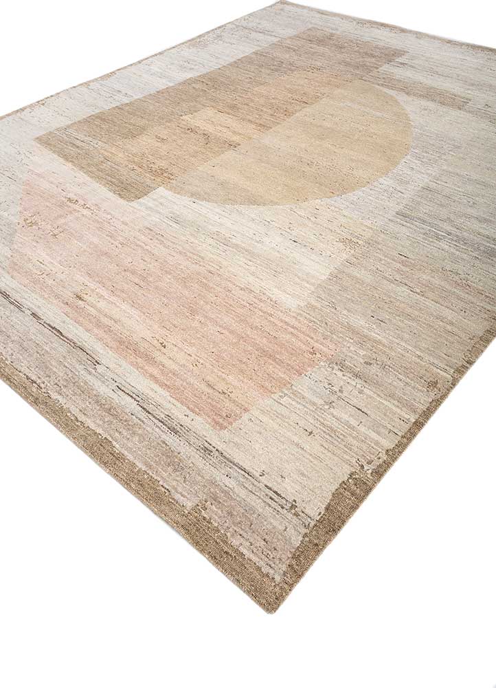 aakar by kavi ivory afghan wool hand knotted Rug - FloorShot
