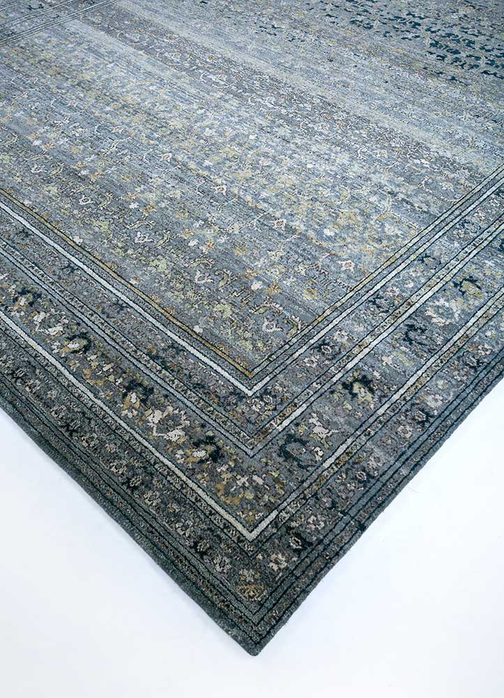 viscaya blue afghan wool hand knotted Rug - FloorShot