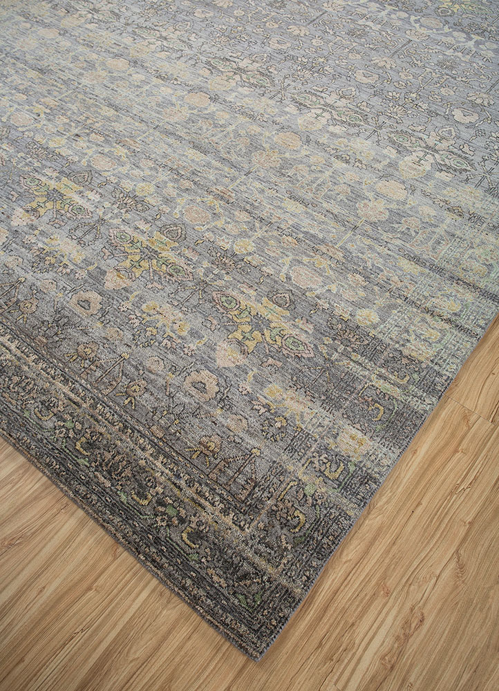 viscaya grey and black afghan wool hand knotted Rug - FloorShot