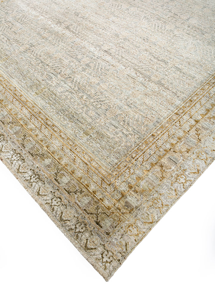 viscaya green afghan wool hand knotted Rug - FloorShot