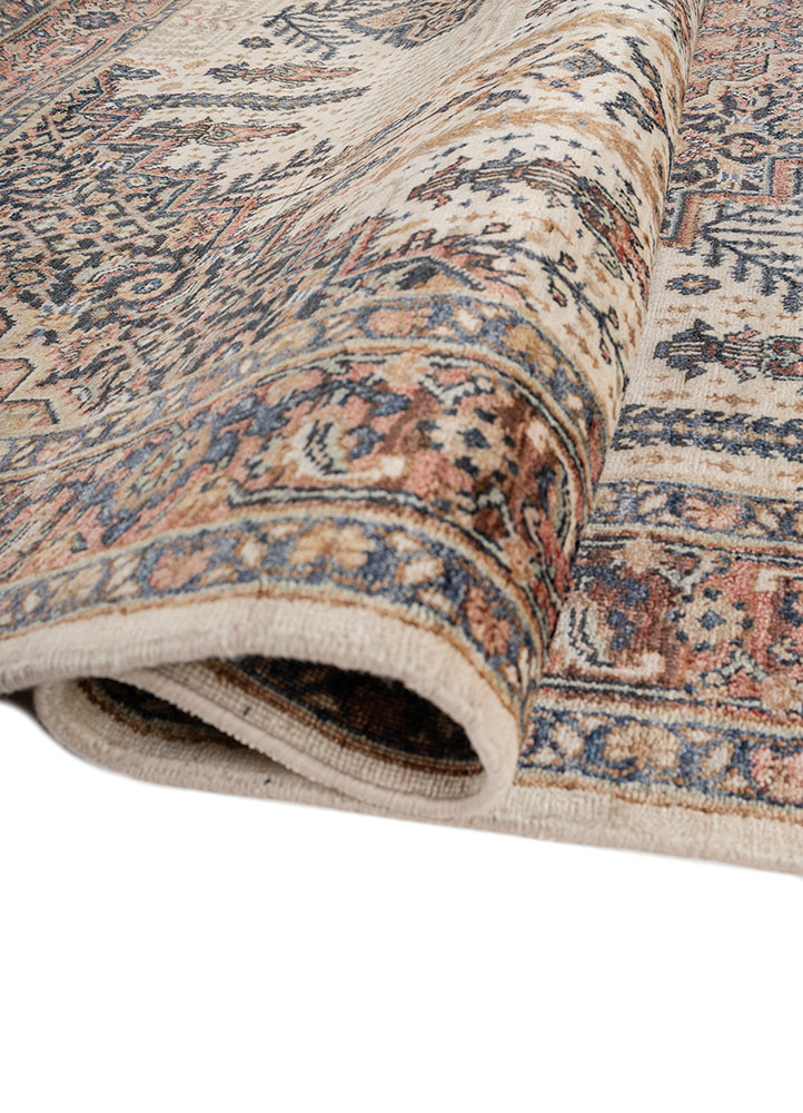 someplace in time ivory afghan wool hand knotted Rug - FloorShot