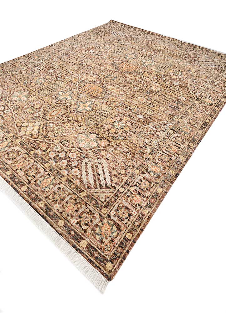 erbe red and orange afghan wool hand knotted Rug - FloorShot