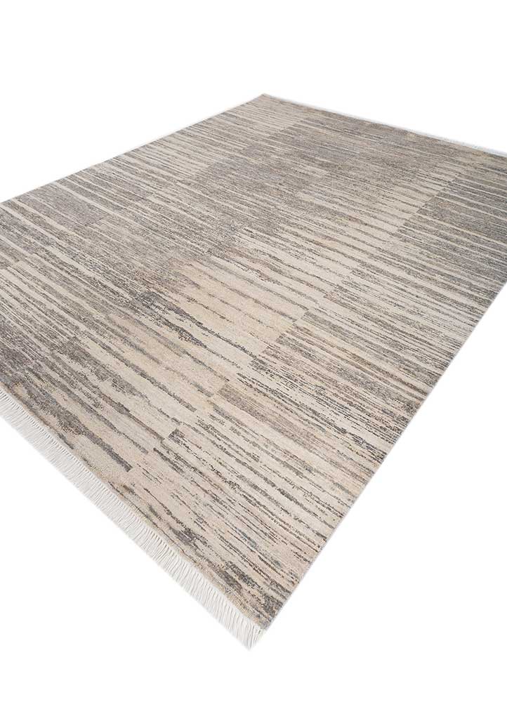 entropy grey and black afghan wool hand knotted Rug - FloorShot
