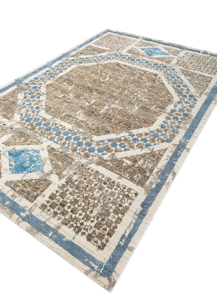 far pavilions ivory wool hand knotted Rug - FloorShot