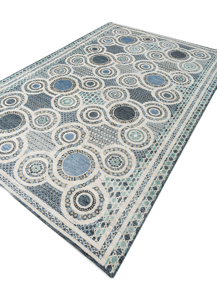 far pavilions ivory wool hand knotted Rug - FloorShot