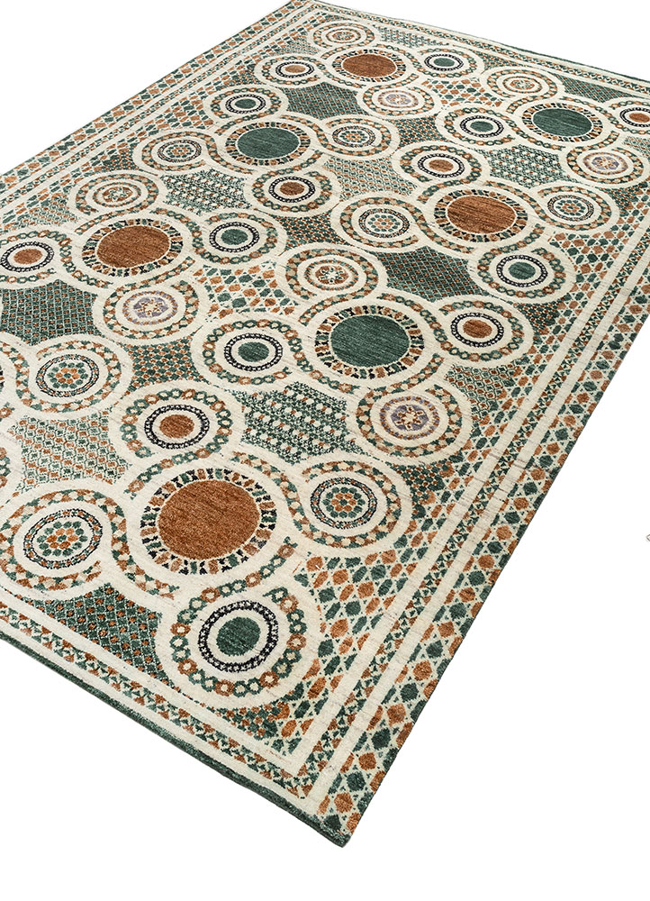 far pavilions ivory wool hand knotted Rug - FloorShot