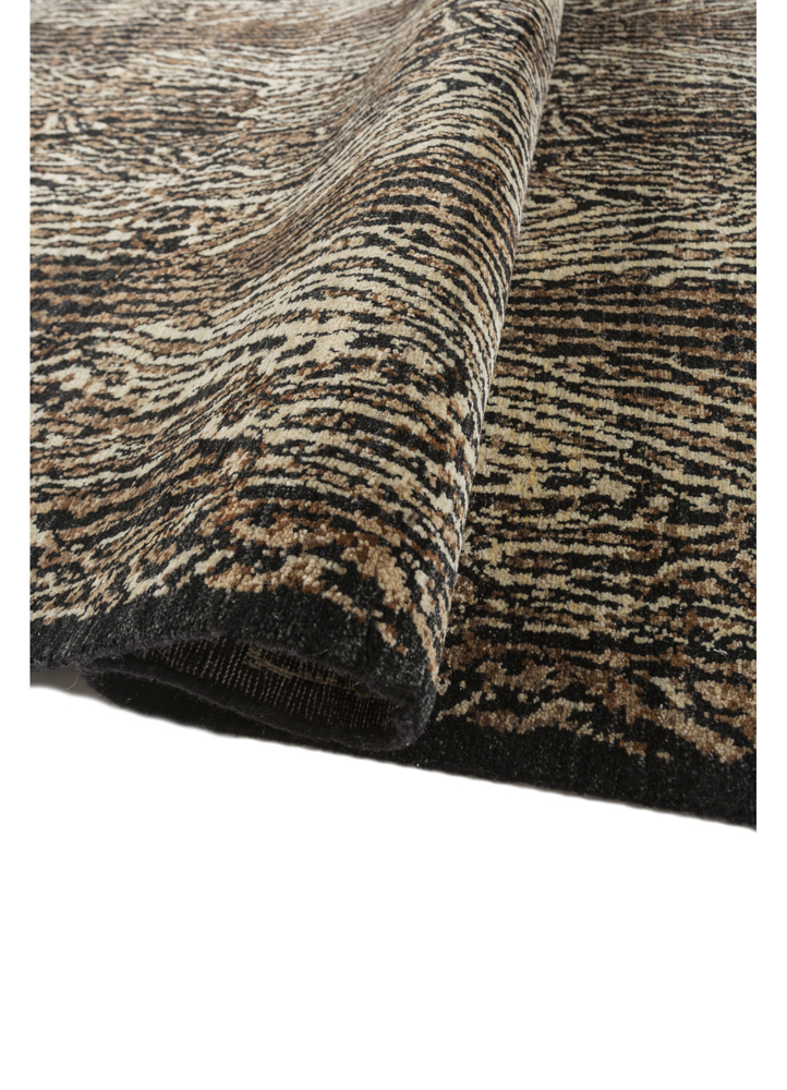 gilded age grey and black afghan wool hand knotted Rug - FloorShot