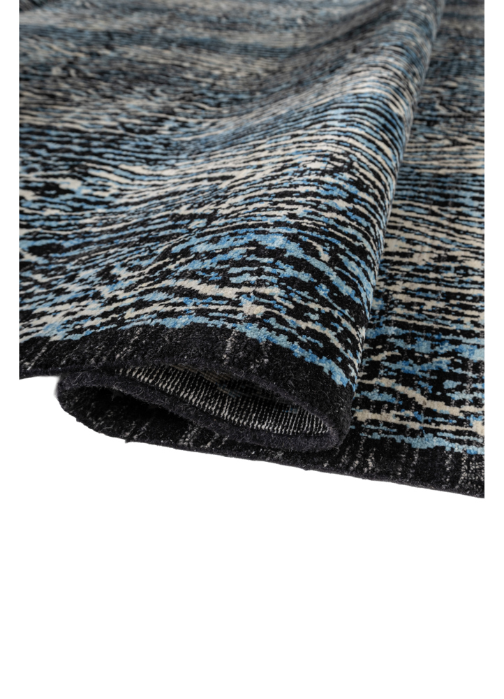 gilded age grey and black afghan wool hand knotted Rug - FloorShot
