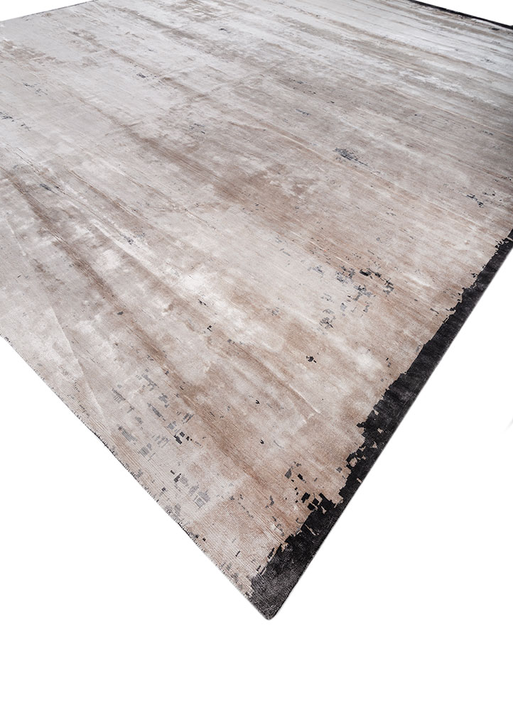 free verse by kavi ivory bamboo silk hand knotted Rug - FloorShot