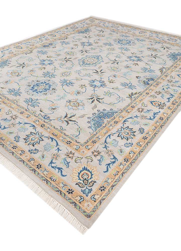 gulnar grey and black wool hand knotted Rug - FloorShot