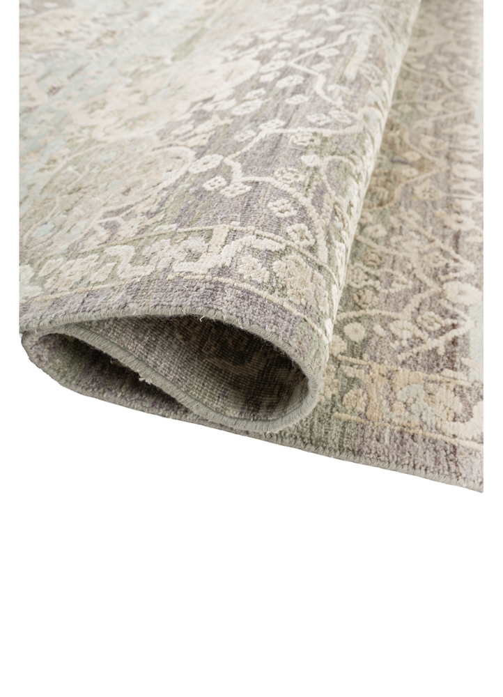 viscaya blue afghan wool and silk hand knotted Rug - FloorShot