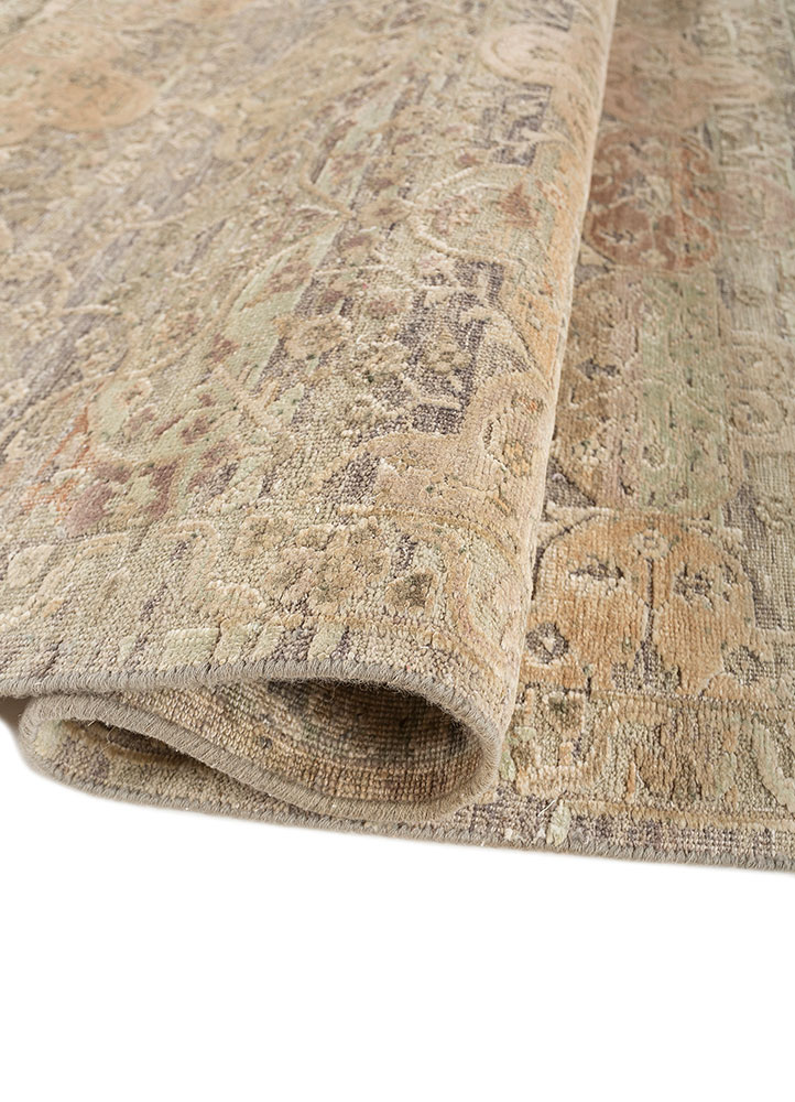viscaya ivory wool and silk hand knotted Rug - FloorShot