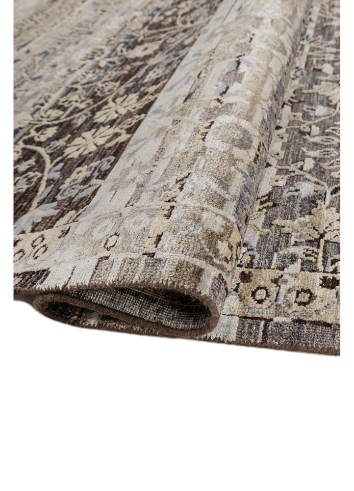 viscaya grey and black afghan wool and silk hand knotted Rug - FloorShot