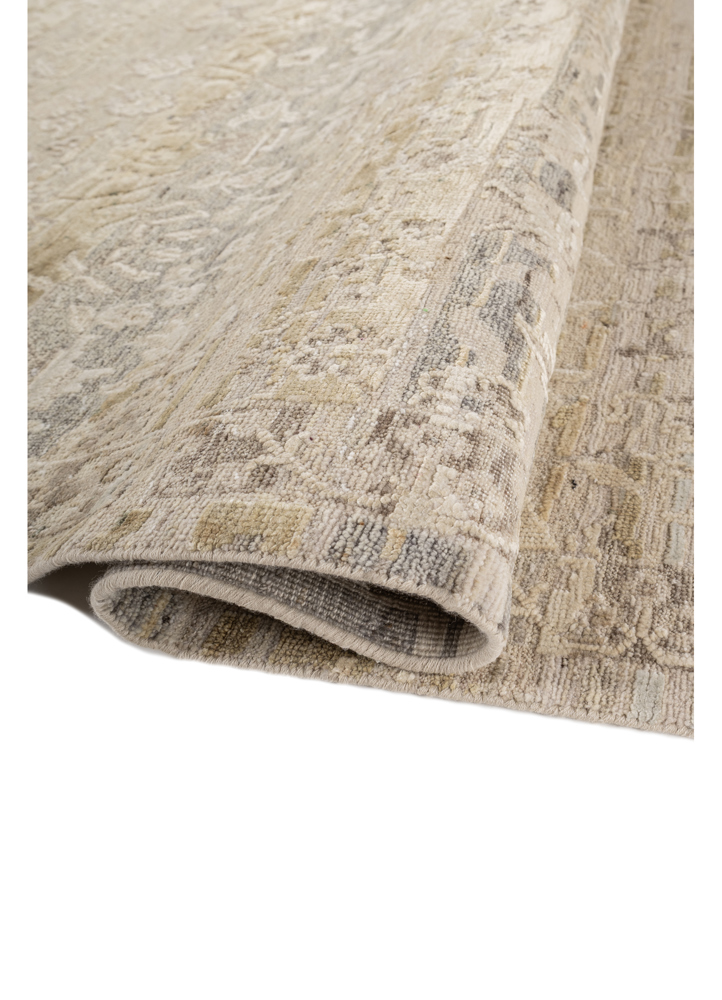 viscaya ivory afghan wool and silk hand knotted Rug - FloorShot