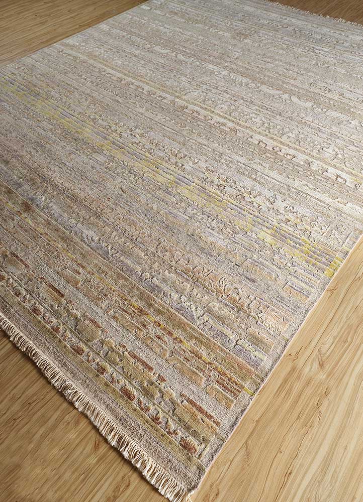 viscaya ivory afghan wool and silk hand knotted Rug - FloorShot