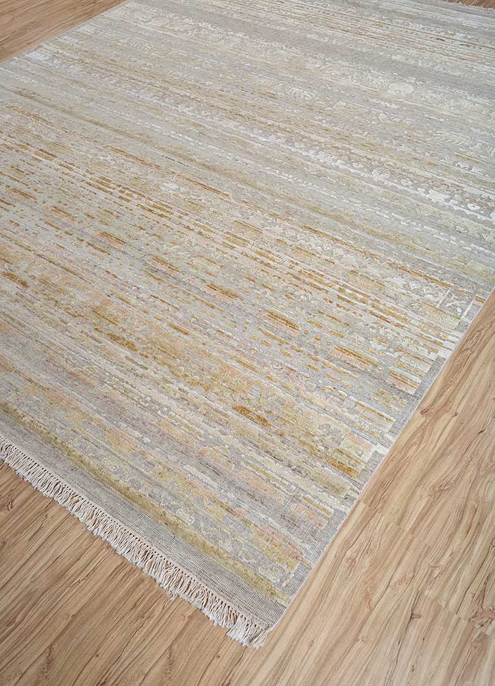 viscaya ivory afghan wool and silk hand knotted Rug - FloorShot
