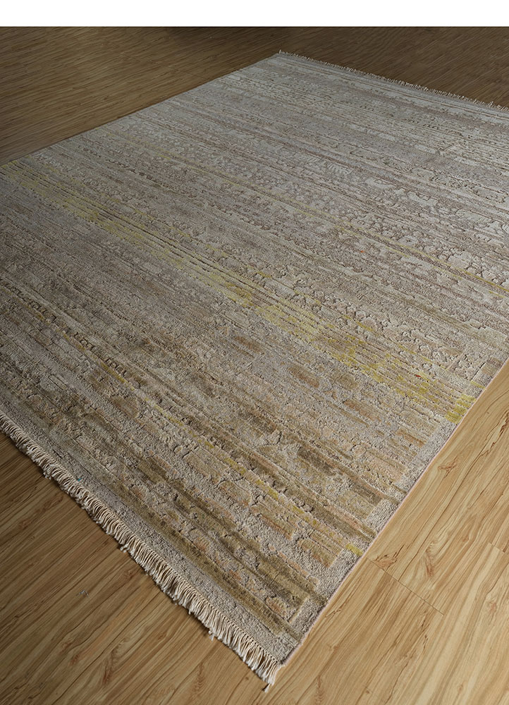 viscaya ivory afghan wool and silk hand knotted Rug - FloorShot