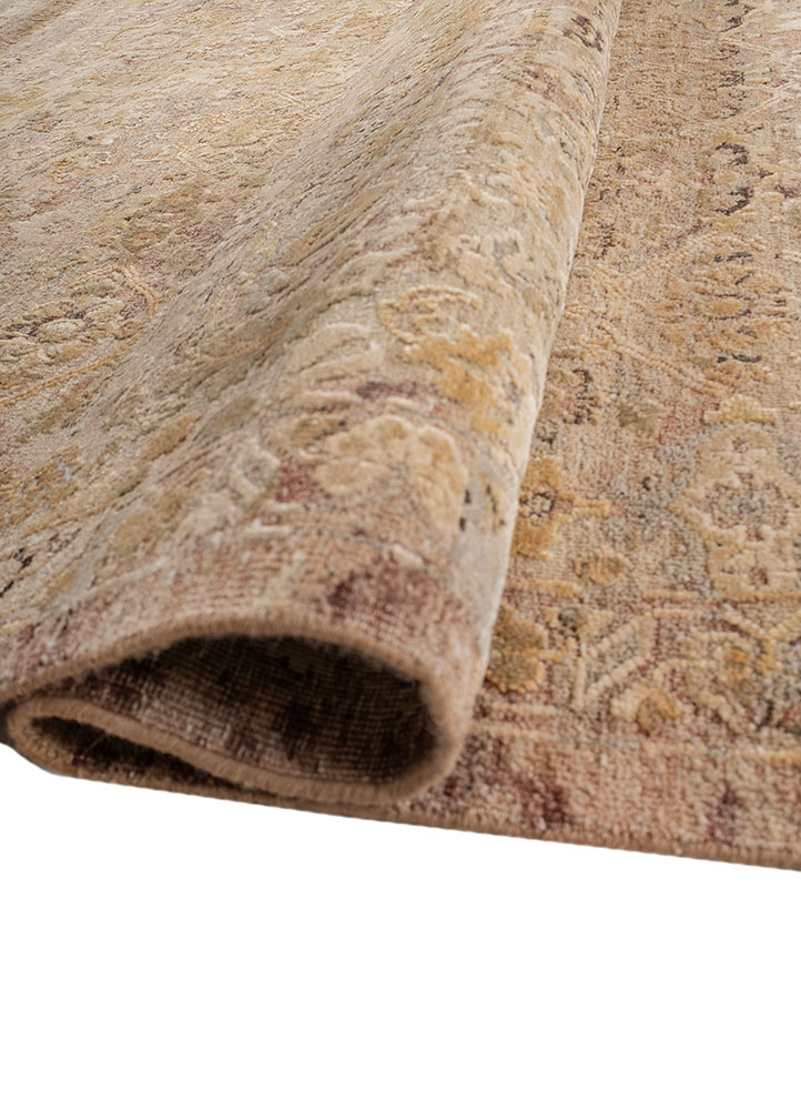 viscaya pink and purple afghan wool and silk hand knotted Rug - FloorShot