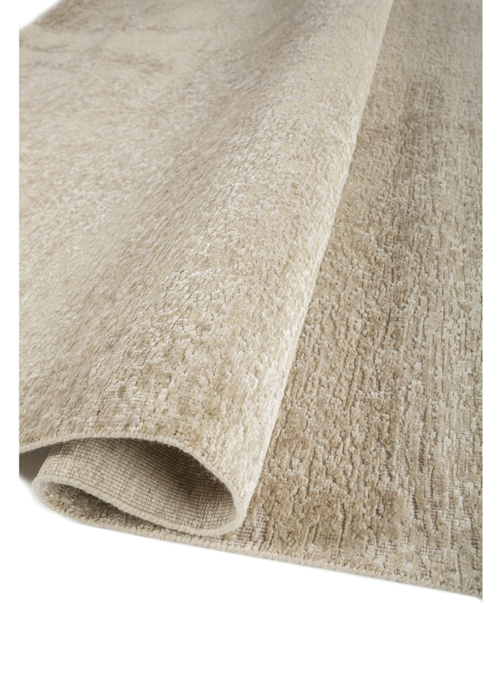 entropy ivory wool and silk hand knotted Rug - FloorShot