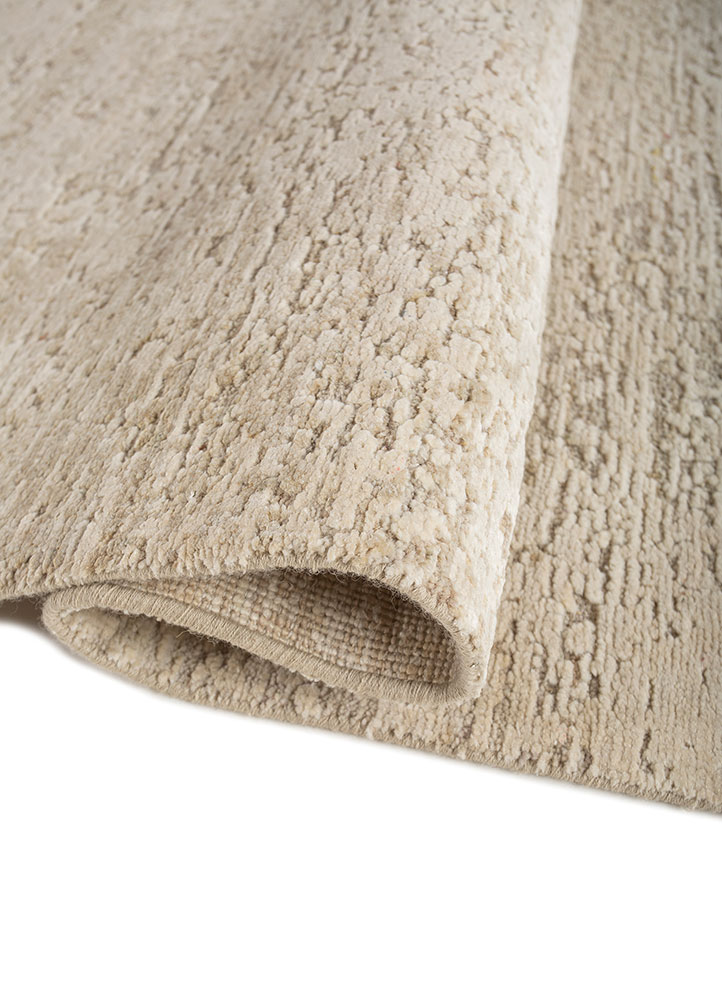 entropy beige and brown wool and silk hand knotted Rug - FloorShot