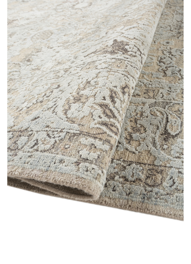 viscaya ivory wool and silk hand knotted Rug - FloorShot