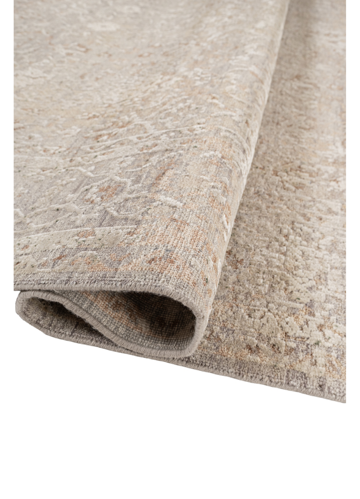 far east blue afghan wool and silk hand knotted Rug - FloorShot